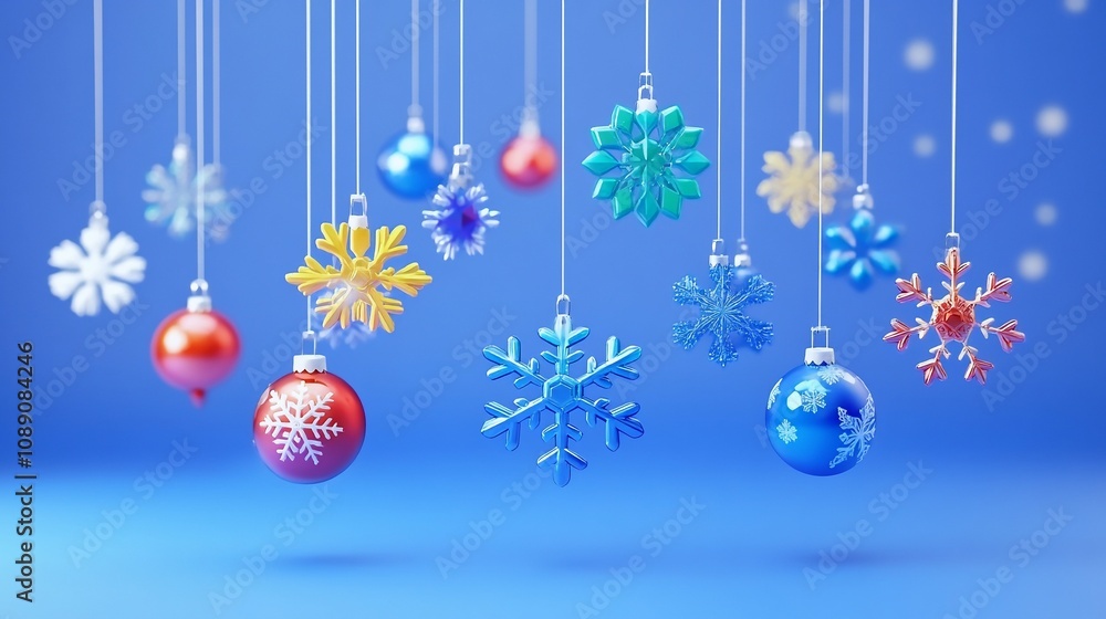 3D Collection of Hanging Snowflake Ornaments in Various Metals 3D Collection of Hanging Snowflake Ornaments in Various Metals