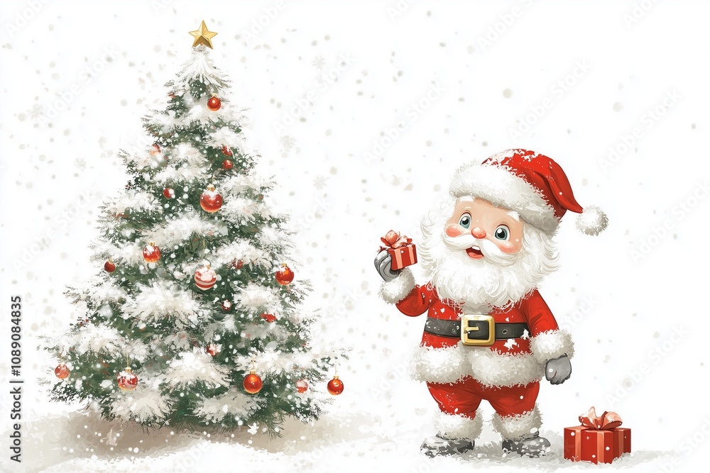 Santa Claus Christmas Tree Background Santa Claus Christmas Tree Background