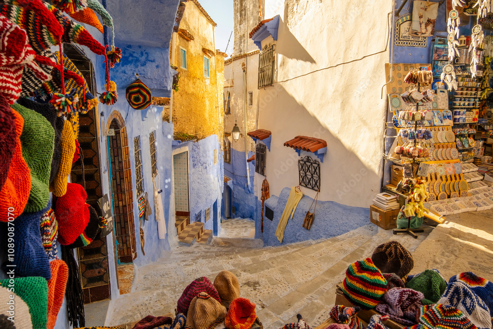Street from Chefchaouen, Morocco in North Africa