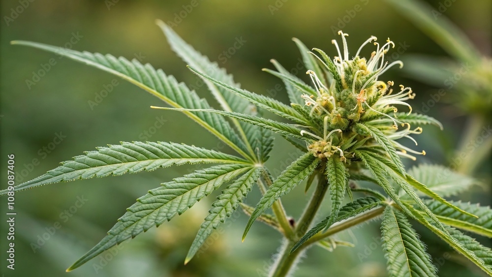 Macro shot of CBD pistils with natural light, macro, flowering, cannabis, illumination, black Macro shot of CBD pistils with natural light, macro, flowering, cannabis, illumination, black
