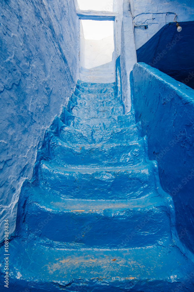 Blue Stairs of Chefchaouen, Morocco in North Africa