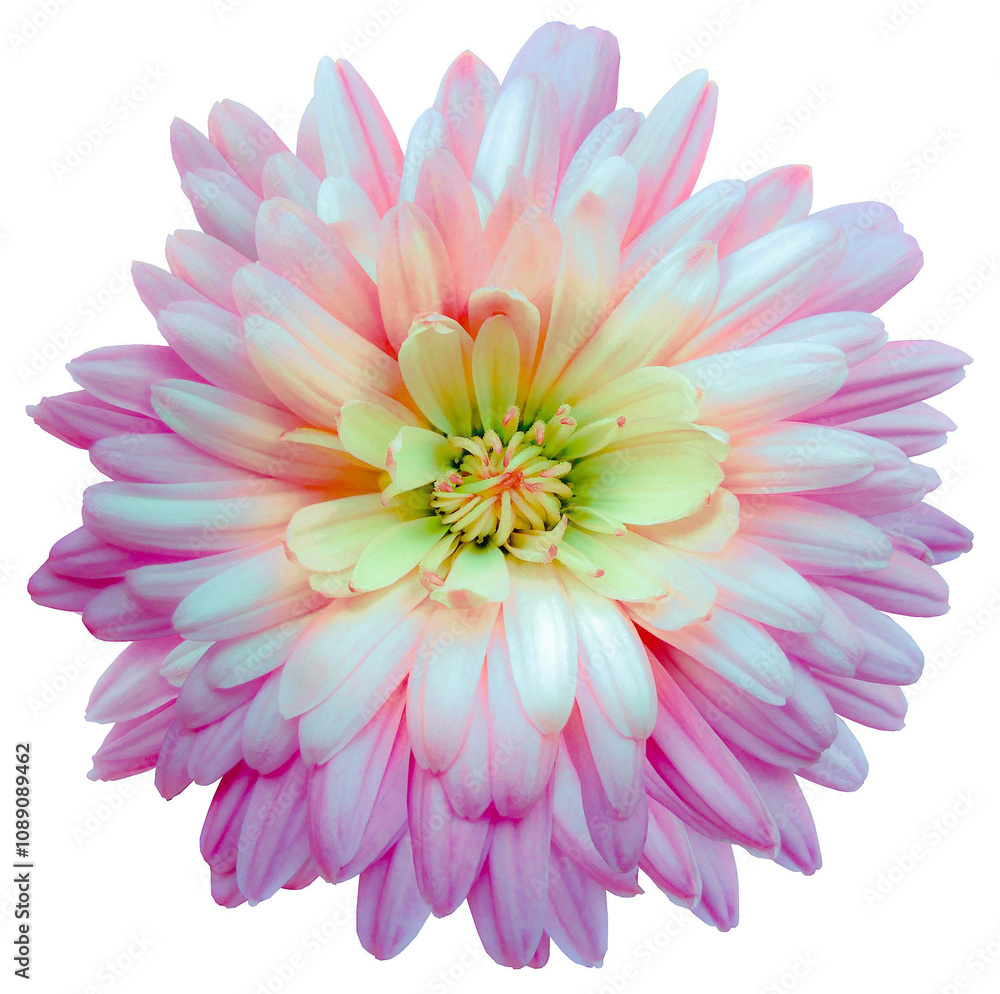 Chrysanthemum flower on a white isolated background with clipping path. Closeup.. Nature. Chrysanthemum flower on a white isolated background with clipping path. Closeup.. Nature.
