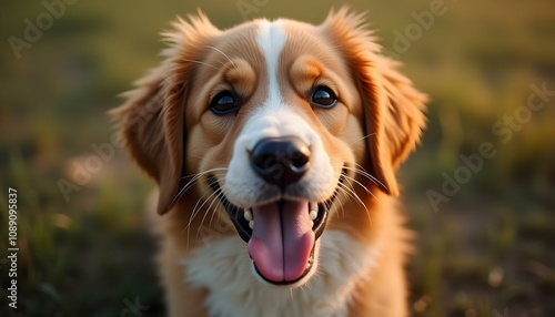 Wallpaper Mural Perro feliz con una expresión de alegría, mostrando su lealtad y ternura. Torontodigital.ca