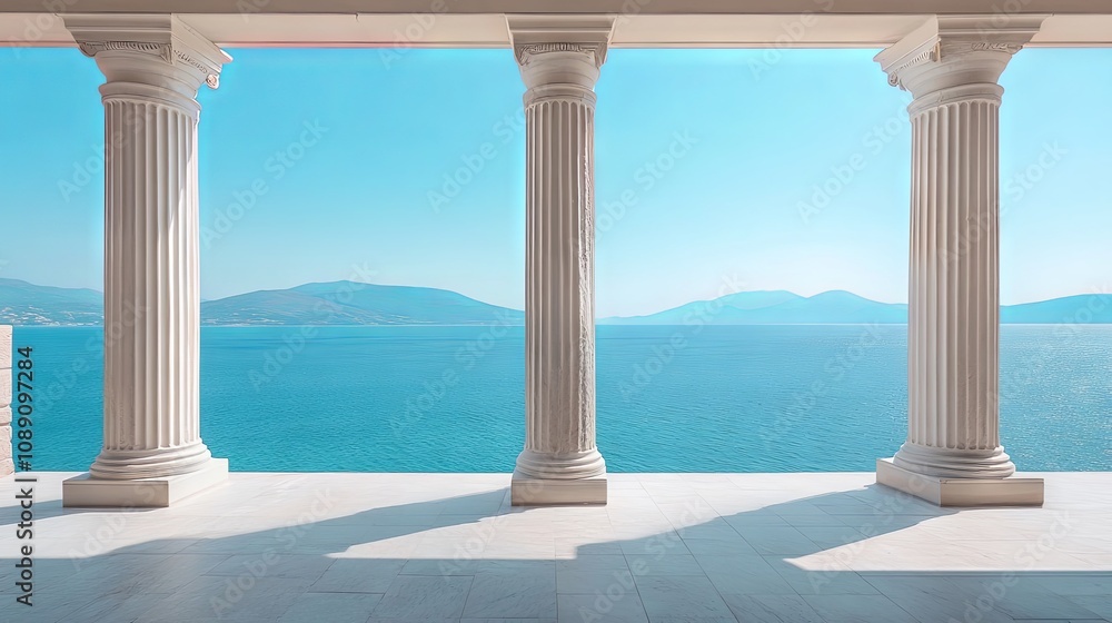 White Columns with Ocean View: A Classical Architectural Perspective White Columns with Ocean View: A Classical Architectural Perspective