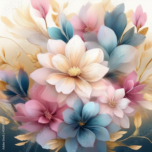 Background design of flowers 