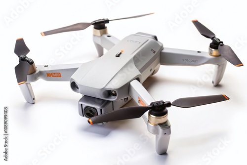 Aerial View of DJI Mavic Mini 2 Drone Isolated on White Background Featuring Advanced Technology and Design from Vinnytsia, Ukraine Captured on March 6th, 2022