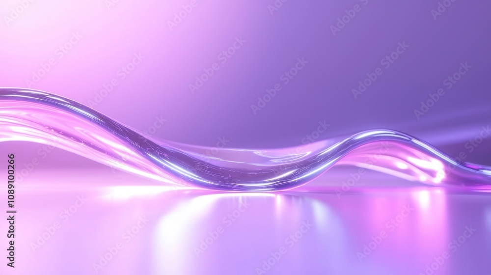 A purple wave with a silver surface A purple wave with a silver surface