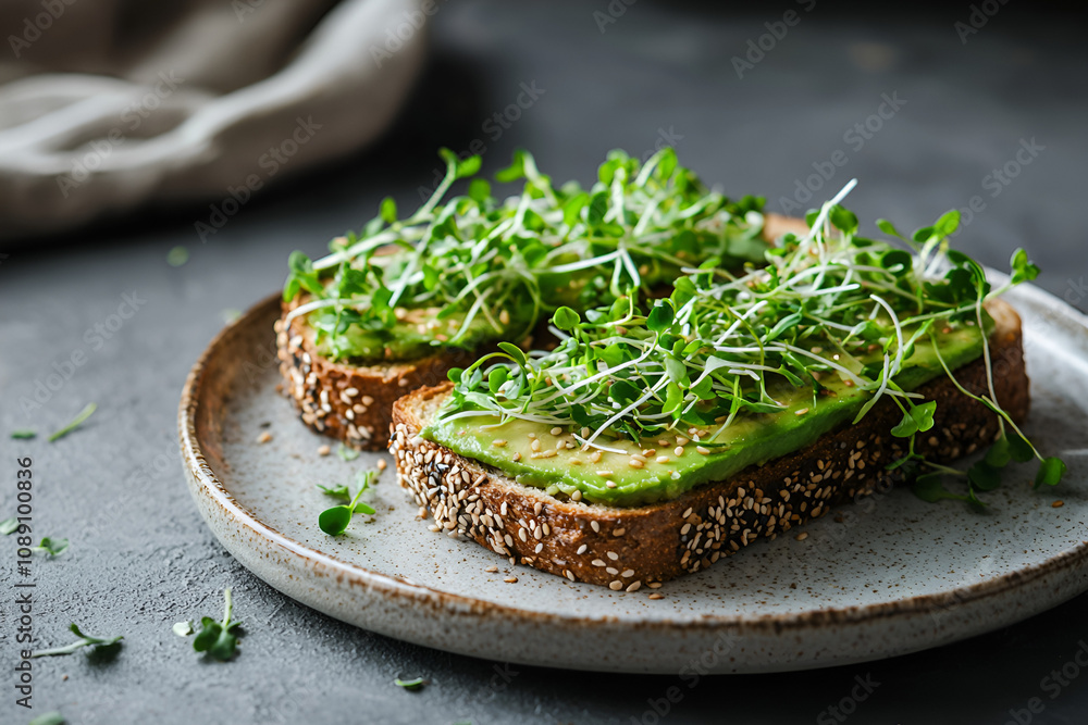 Artful avocado toast kitchen food photography modern setting close-up gourmet presentation Artful avocado toast kitchen food photography modern setting close-up gourmet presentation