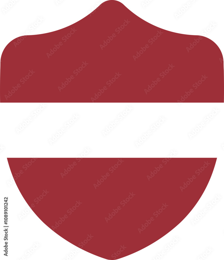 Shield Shape of Latvia Flag Shield Shape of Latvia Flag