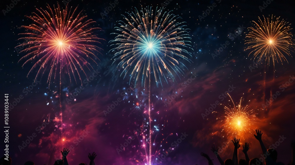 Fototapeta premium fireworks in the night sky