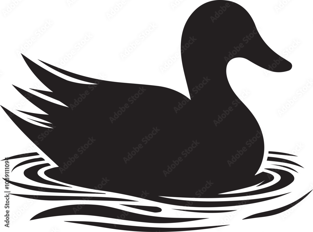 Duck silhouette vector icon isolated on a white background. Duck silhouette vector icon isolated on a white background.