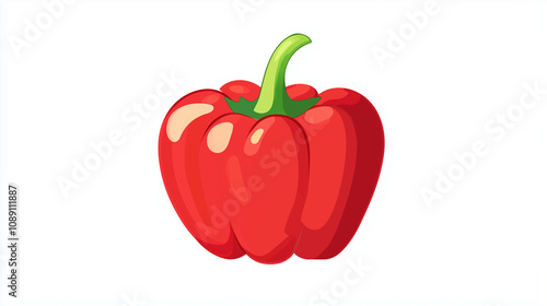 Red sweet bell pepper isolated on white background. photo