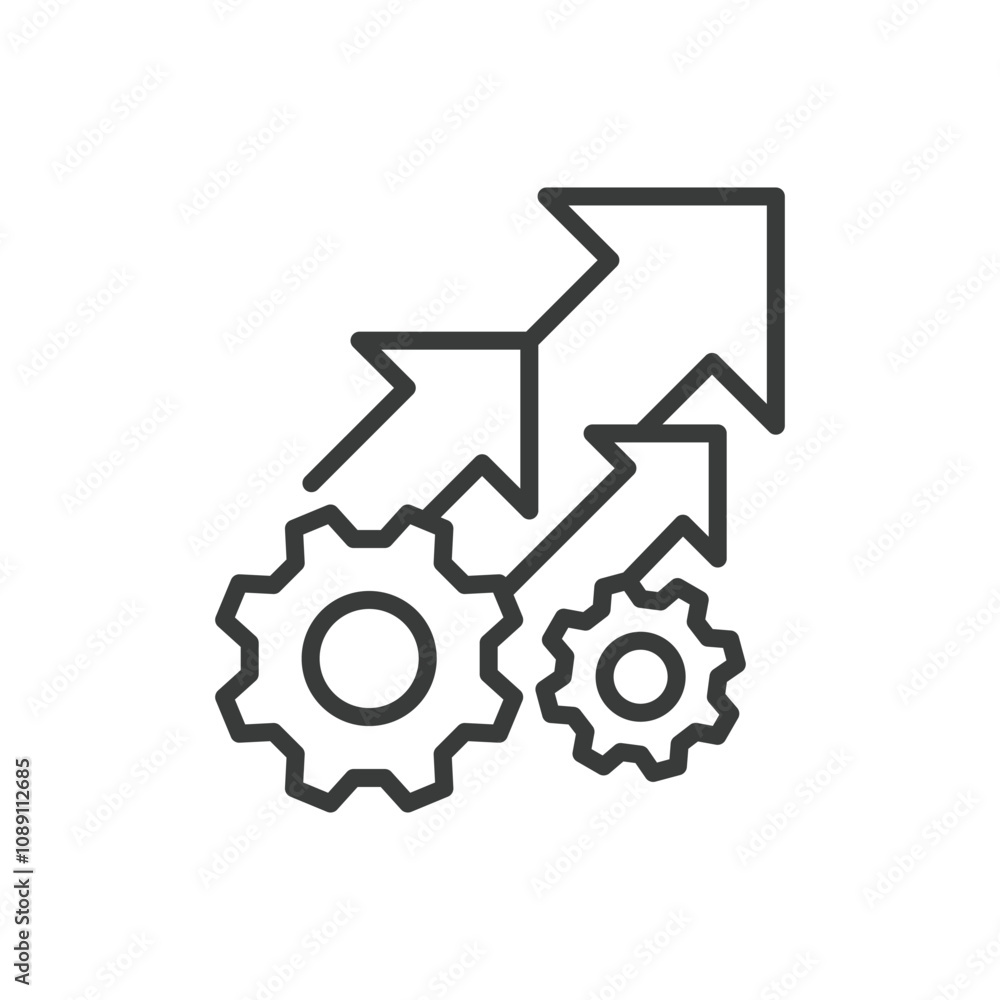 Efficiency increase, icon in line design. Efficiency, increase, productivity, performance, optimization, growth, improvement on white background vector. Efficiency increase editable stroke icon Efficiency increase, icon in line design. Efficiency, increase, productivity, performance, optimization, growth, improvement on white background vector. Efficiency increase editable stroke icon
