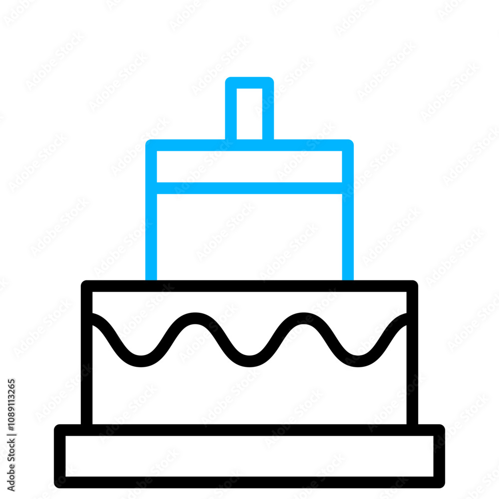 Fototapeta premium Cake Outline Color icon