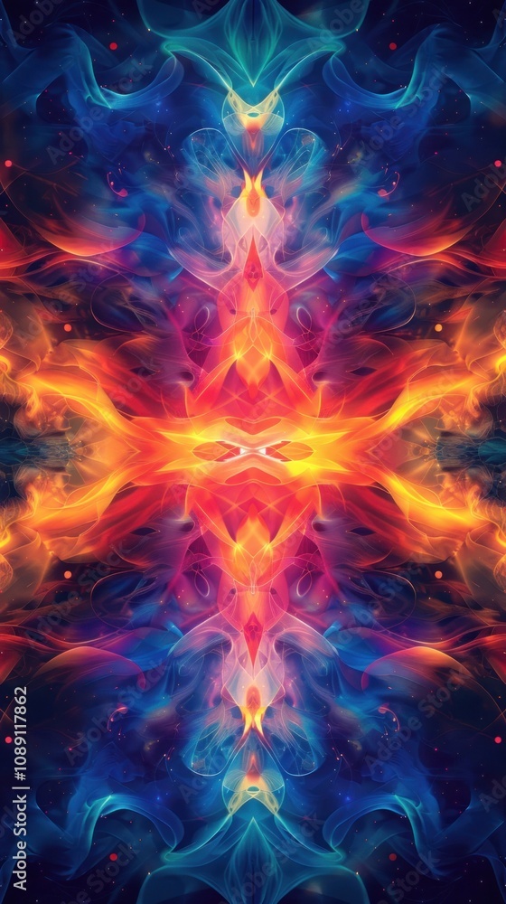 Fototapeta premium Abstract Symmetrical Flame Design