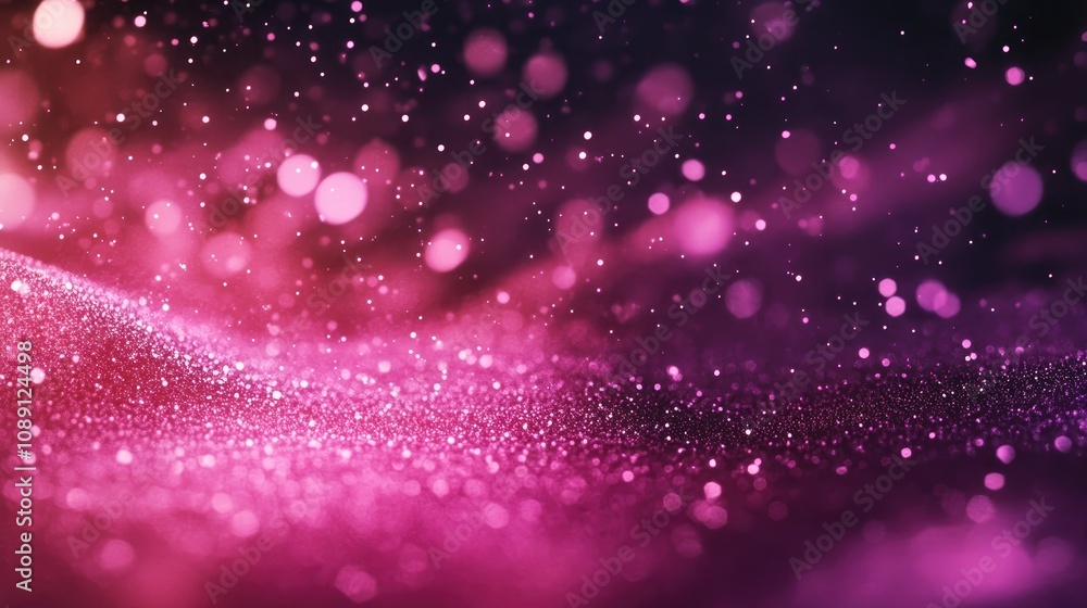 Sparkling pink bokeh background with diamond dust and soft blurred lights creating an enchanting and luxurious glittering texture. Sparkling pink bokeh background with diamond dust and soft blurred lights creating an enchanting and luxurious glittering texture.