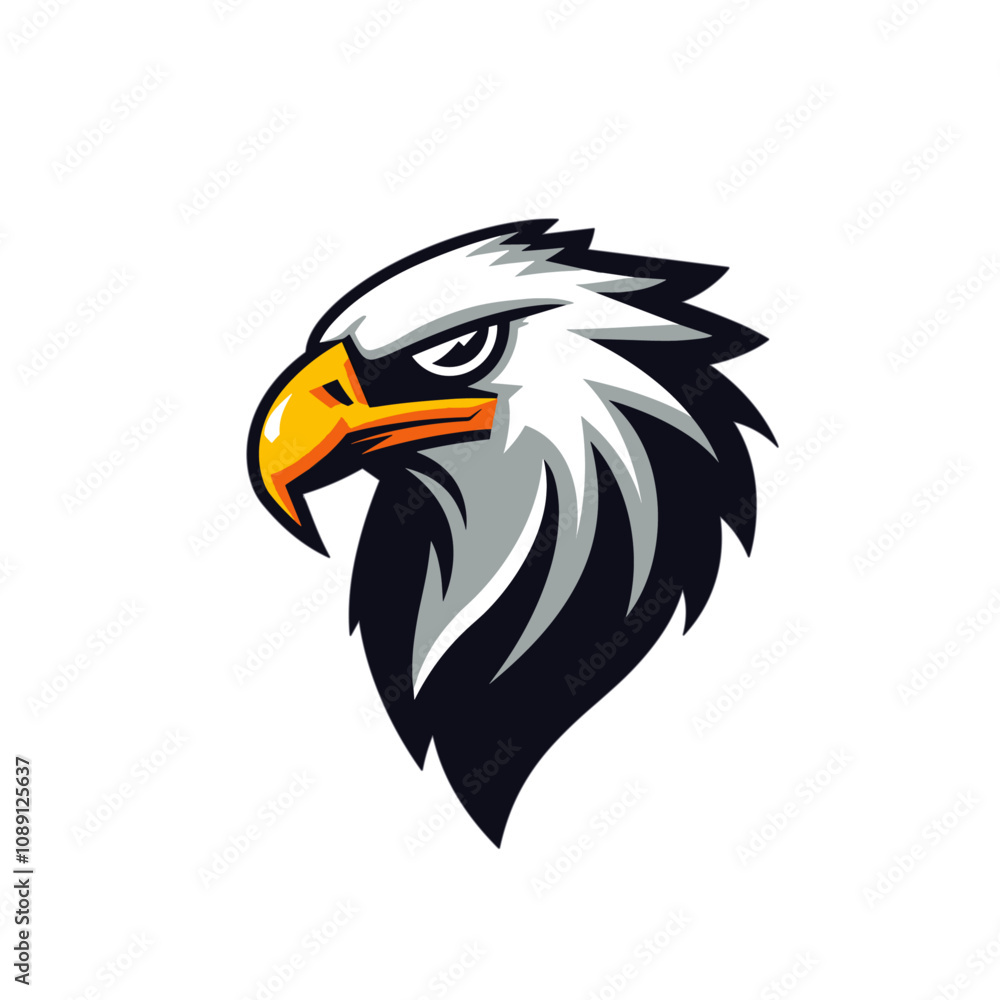 Hawk mascot logo flat vector design Hawk mascot logo flat vector design