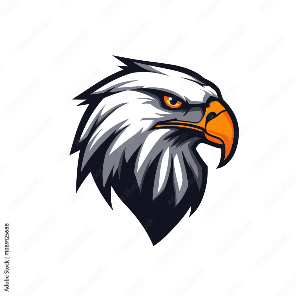 Obraz premium Hawk mascot logo flat vector design