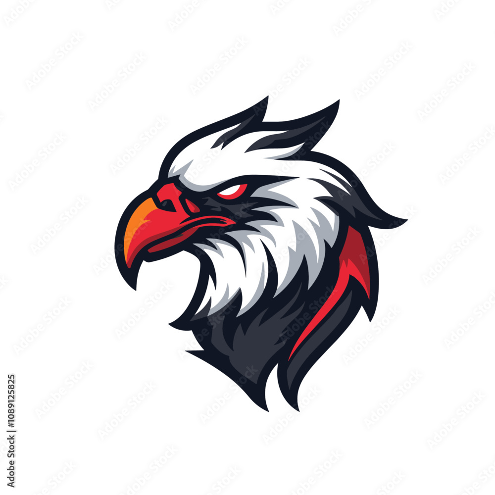 Hawk mascot logo flat vector design Hawk mascot logo flat vector design
