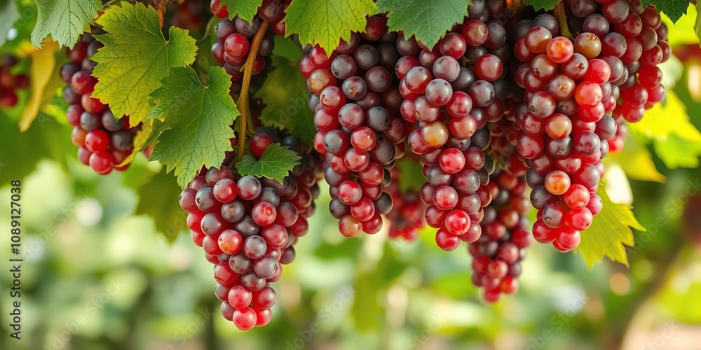 clusters of grapes hanging from the branches, clusters, organic, green hues clusters of grapes hanging from the branches, clusters, organic, green hues