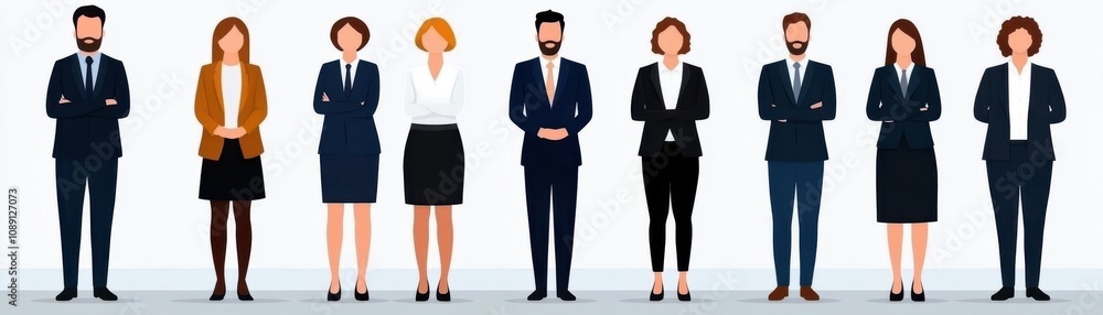 Diverse professional team in formal attire. Diverse professional team in formal attire.