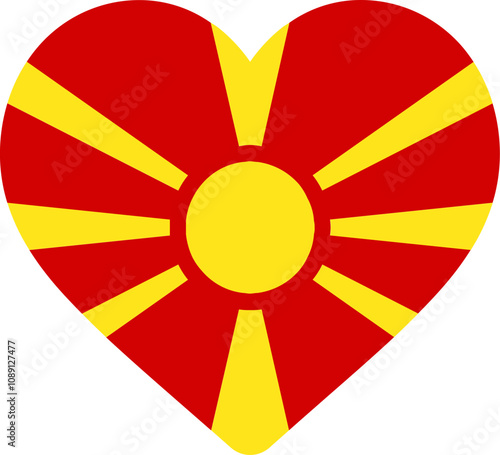 Heart Icon on Macedonia Flag