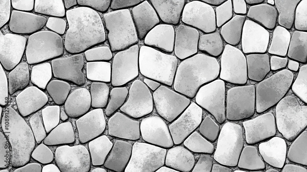 Stunning Gray and White Stone Mosaic Pattern for Interior and Exterior Design Stunning Gray and White Stone Mosaic Pattern for Interior and Exterior Design