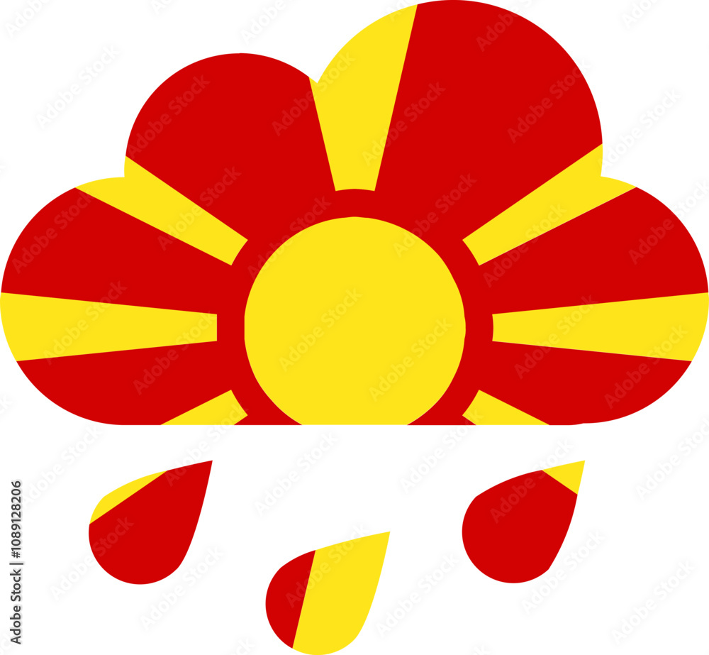 Obraz premium Macedonia flag on Rain Drops Icon