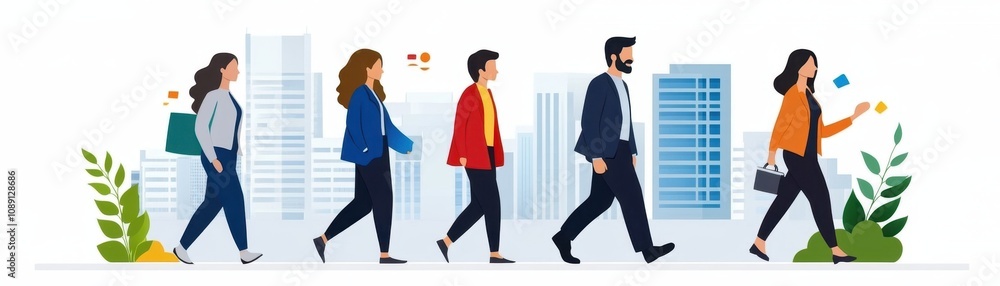 Obraz premium People walking in a city, showcasing daily life.