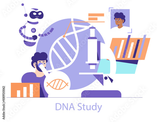 Forensics Technologys. Flat Vector Illustration
