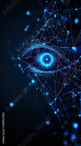 Cybersecurity monitoring action digital environment eye concept