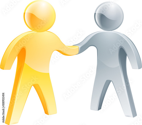 Handshake silver and gold p...