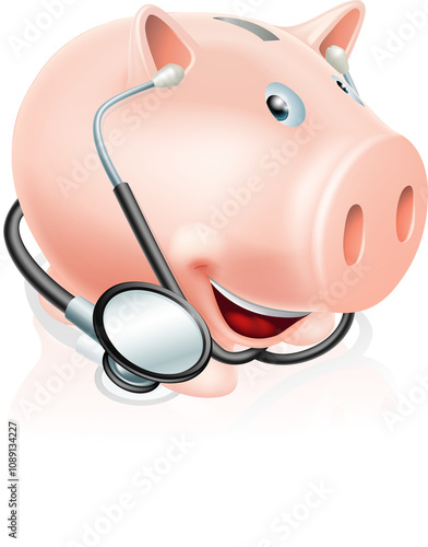 Happy healthy piggy bank photo