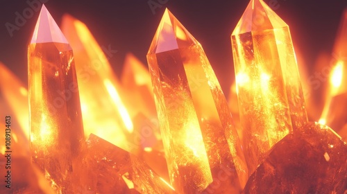Vibrant quartz crystals glowing with electric energy, showcasing piezoelectricity concepts in a wide banner format with ample space for text.