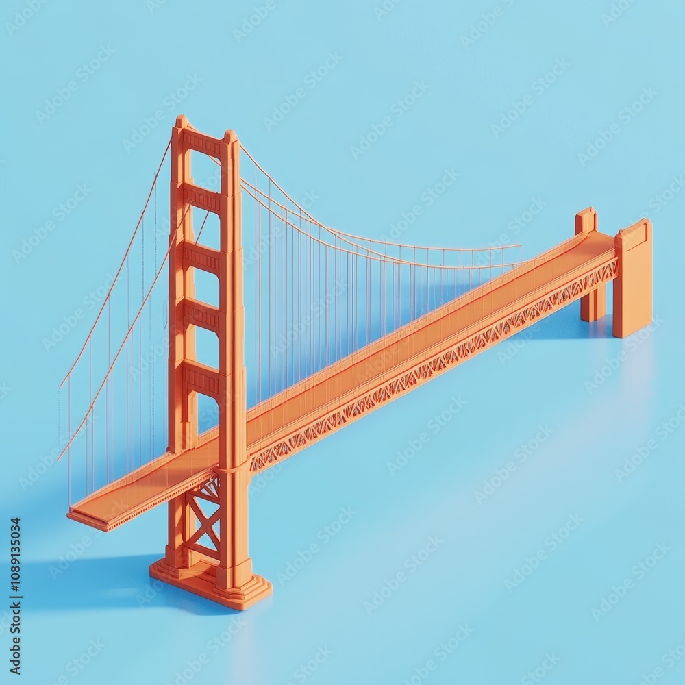 Fototapeta premium Golden Gate Bridge: An Iconic Symbol of San Francisco's Engineering Prowess