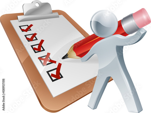 Survey silver person