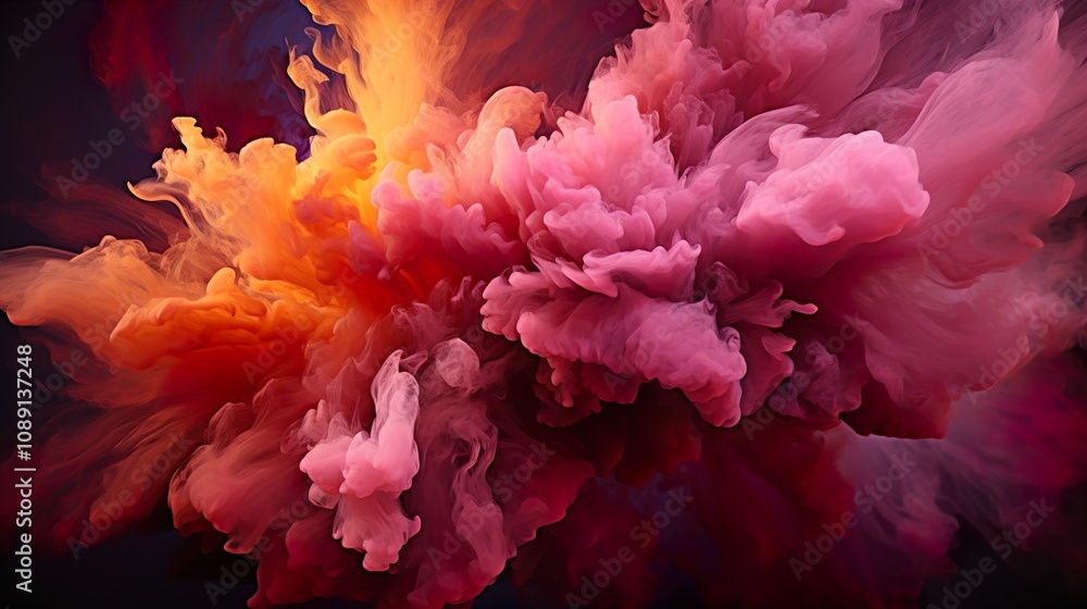 Obraz premium Scenes of liquid magma in intense shades of fiery fuchsia, cascading and splattering against a plain background with subtle lighting, igniting the imagination with its vibrant energy ULTRA HD 8K photo