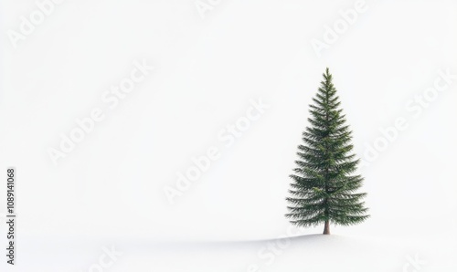 Isolated tiny spruce tree on white backgrund