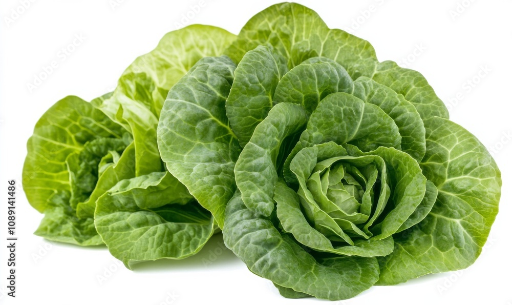 Green butterhead lettuce cabbage isolated on white background Green butterhead lettuce cabbage isolated on white background