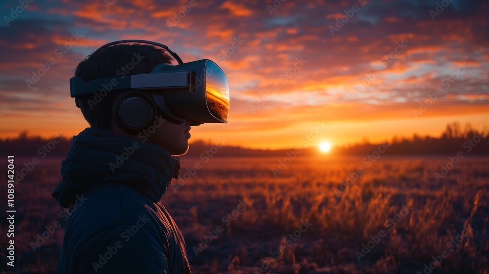 Fototapeta premium VR Experience at Sunrise