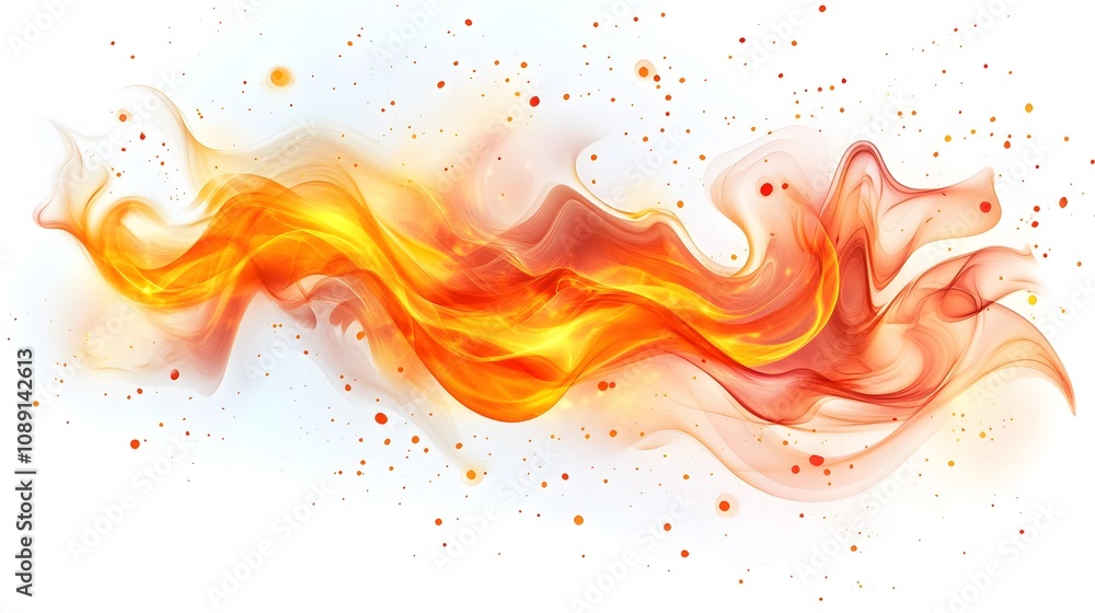 a abstract fire design, isolated sticker on a white background