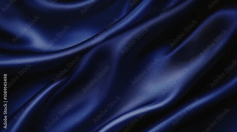 Luxurious and Sophisticated Close-up of Deep Blue Silky Fabric with Smooth Texture and Elegant Shine Luxurious and Sophisticated Close-up of Deep Blue Silky Fabric with Smooth Texture and Elegant Shine