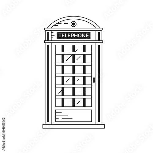 Phone Booth Icon in Line Art