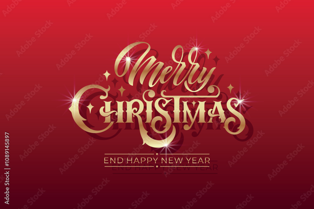Merry Christmas and Happy New Year hand lettering calligraphy. Vector holiday illustration element. Typographic element for congratulations. Merry Christmas and Happy New Year hand lettering calligraphy. Vector holiday illustration element. Typographic element for congratulations.