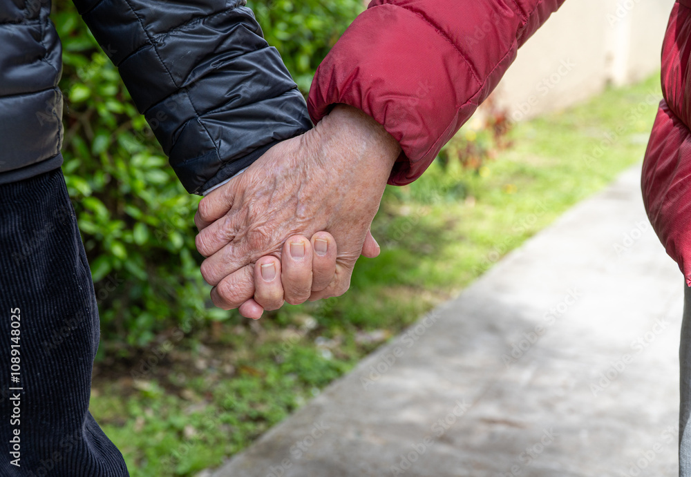 Close-Up of Senior Couple Holding Hands