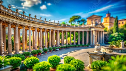 Wallpaper Mural Captivating Tilt-Shift Photography of the Majestic Colonnade in Rome, Italy, Showcasing Architectural Grandeur and Timeless Beauty in a Miniature Perspective Torontodigital.ca