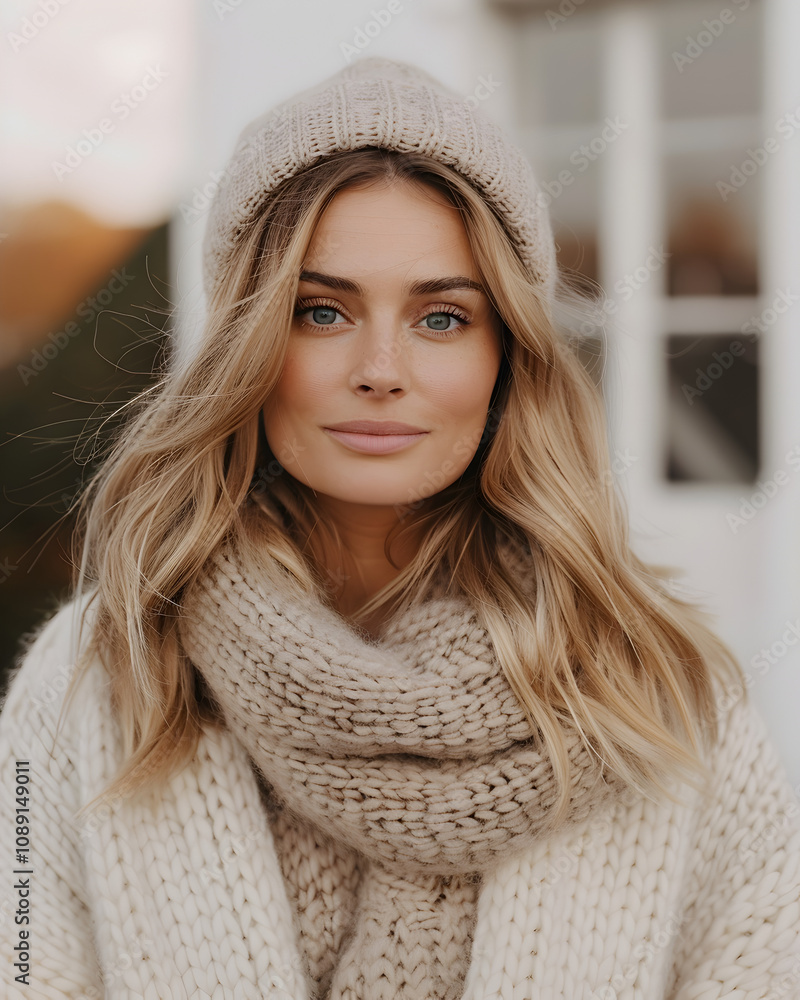 Blonde 25 year old girl stood on a U.K. street in the autumn. Moody weather. natural lighting. Blonde 25 year old girl stood on a U.K. street in the autumn. Moody weather. natural lighting.