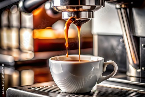 Capturing the Essence of Rich Dark Espresso: A Macro Shot of Coffee Dripping into a Cup, Perfect for Coffee Lovers and Culinary Enthusiasts in Fashion Photography