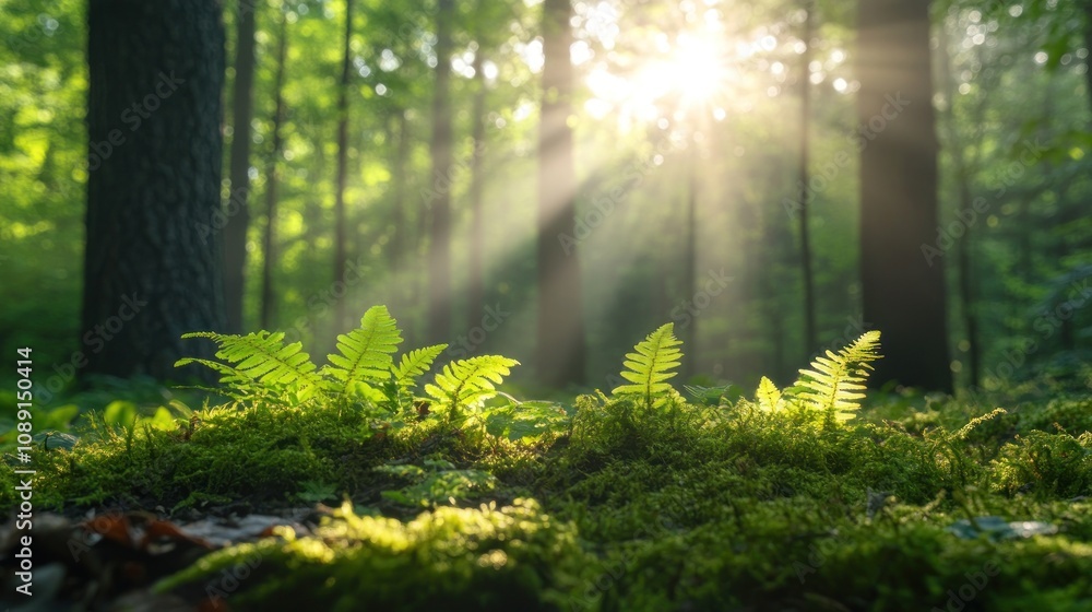 Fototapeta premium Sunrays Through the Forest