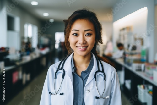 Smiling portrait of a female doctor in hospital